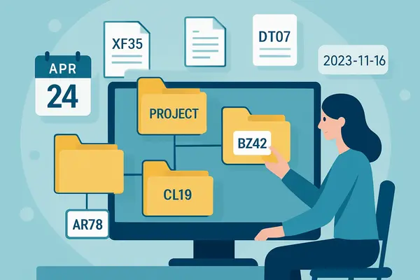 Como Organizar Arquivos de Trabalho por Data e Projeto Usando Códigos